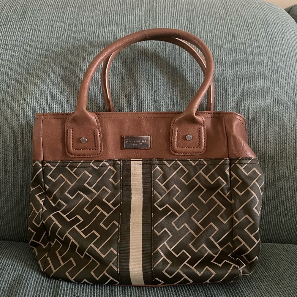 Brown Tommy Hilfiger Tote Top Handle Bag